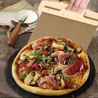 Pizza en bois tournant pagaie cuisine gâteau pelle outil de cuisson magique en plastique antiadhésif Pizza Spatu Premium coulissant Pizza Peel