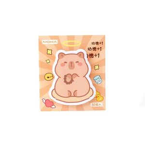 Blocs-notes autocollants Moka Capybara, 30 feuilles, mignons, pour étudiants et fournitures scolaires - Product Image 5