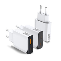 Pengisi Daya Cepat USB Type-C PD 20W Colokan EU Adaptor Dinding Ultra-Tipis untuk iPhone Samsung Galaxy S25 S24 S23 Adaptor Pengisi Daya untuk Rumah dan Perjalanan