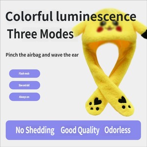 Chapeau de lapin gonflable unisexe en peluche courte, lumineux et à oreilles mobiles, pour enfants de 7 à 14 ans, cadeau de fête, vente en gros - Product Image 1