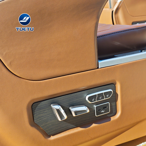 Asiento Ejecutivo Modificado para Sprinter W910, Asiento MPV de Cuero Acolchado con Diseño de Diamantes en Color Naranja con Reposapiés - Product Image 3
