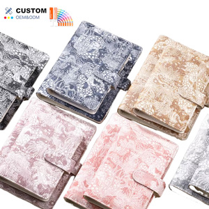 Eco Friendly Deluxe A6レザーバウンドプランナーノートブックエレガントな6リングバインダールーズリーフスパイラルバインディングカスタマイズ可能 - Product Image 1