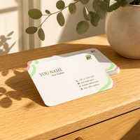 Cartes de visite blanches personnalisées imprimées avec bande de couleur aux coins et logo en feuille d'aluminium pour pack de cartes de contact de marque en gros