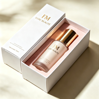 Boîte cosmétique rigide en carton avec couvercle et base personnalisés, insert en velours et estampage doré, emballage cadeau écologique OEM