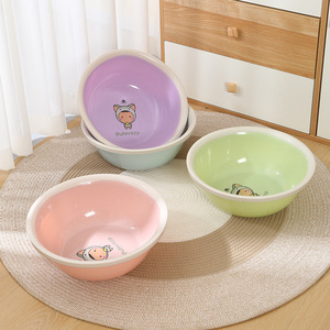 Puppyred Plastic Wash <b>Basin</b> <b>Round</b> Pink Green Violet For Kitchen Laundry Vegetable Washing Foot Bathing Household Use - Product Image 3