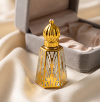 Botol Parfum Mewah 15ml dengan Tutup Sekrup, Berlapis Emas, Desain Art Deco, Roller untuk Semprotan, Dapat Diisi Ulang, Botol Vintage, Hadiah