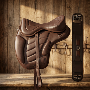 Silla de Montar Western Freemax SS sin Arzón, Ligera, de Cuero Suave, para Doma Clásica, con Cincha Inglesa para Equitación - Product Image 2