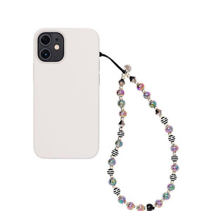 Étui <span class=keywords><strong>de</strong></span> <span class=keywords><strong>téléphone</strong></span> portable tendance en résine et pierre volcanique, plaqué or 18 carats, avec chaîne en métal colorée 32cm+5cm, design original fait main KKBEAD - Product Image 5