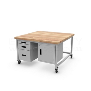 Mesa de trabajo de madera de acero para laboratorio, fabricante profesional, respetuoso con el medio ambiente y conservante - Product Image 3