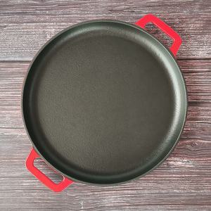 Poêle à Pizza en <span class=keywords><strong>acier</strong></span> de 14 pouces avec poignées faciles à saisir pierre profonde pour four <span class=keywords><strong>ou</strong></span> plaque de cuisson - Product Image 2