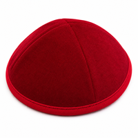 Kippah/Yarmulke de Terciopelo Negro/Azul Marino, Personalizable con Nombre/Logotipo, Terciopelo de Alta Calidad