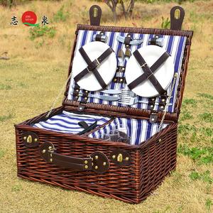 <span class=keywords><strong>6</strong></span> persona plegables de moda de mimbre Willow de <span class=keywords><strong>cesta</strong></span> de <span class=keywords><strong>Picnic</strong></span> <span class=keywords><strong>cesta</strong></span> - Product Image 4
