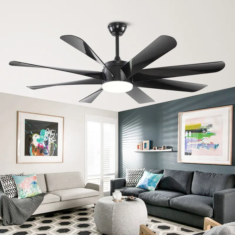 Ventilatore da soffitto a LED con telecomando a 8 pale fantasia per interni dal Design moderno