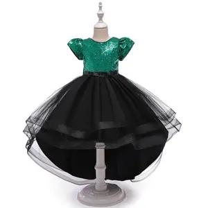 Promotion Quotes Girls Prom Dresses Party Maxi Sequin Evening Wear Gown Dresses For Kids Girls Princess