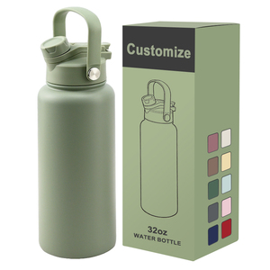 Custom Logo 32oz Stainless Steel Gym Sports <b>Flask</b> Large 1L Modern Design 4 in 1 Spout <b>Straw</b> Lid Insulated Vacunn Water Bottles - Product Image 1