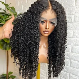 Drop Shipping Raw13X4 Transparent Burmese Curly Full Lace Cuticle Aligned Frontal Human Hair Wigs