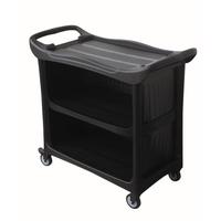 Chariot utilitaire noir de luxe avec panneaux 08179B, chariot de service
