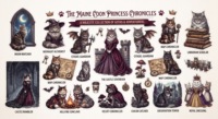 Autocollants de chat gothique, esthétique gothique, décalcomanies Maine Coon, illustrations médiévales, fantastiques et sombres, pour journal, scrapbooking, bricolage