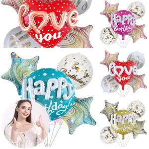 Novo modelo de balão 3D de feliz aniversário, dia dos namorados, 22 folhas para decoração de presentes em massa, para festas em família