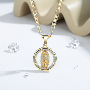 Collar Clásico con Medalla <span class=keywords><strong>de</strong></span> la <span class=keywords><strong>Virgen</strong></span> María, Joyería Religiosa con Colgante <span class=keywords><strong>de</strong></span> <span class=keywords><strong>Guadalupe</strong></span> para Oraciones y Regalos - Product Image 1