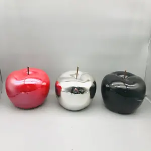 Оптовая продажа, красочные металлические блестящие Керамические Серебряные украшения яблока