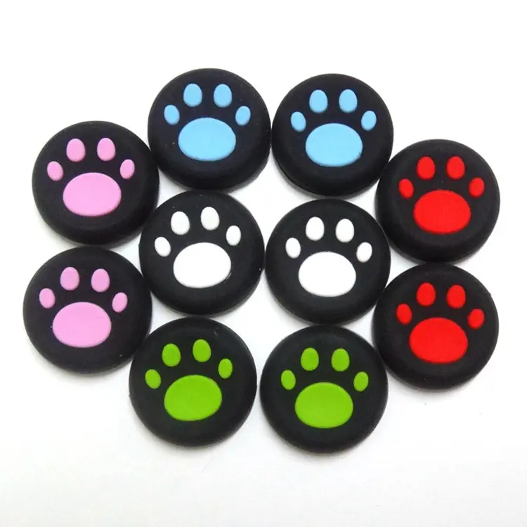 Colorido de silicona Single Cat Paw Thumb Grip para PS4 para PS3 para PS2 para XBOX ONE para XBOX 360/WII