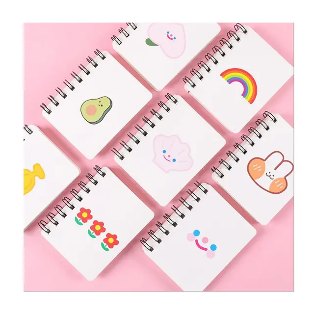 80 Blatt INS Style Mini Notebook für Kinder A7 Smart Cartoon Pocket Notebook Niedliches Spiral Notebook Werbe geschenk Briefpapier