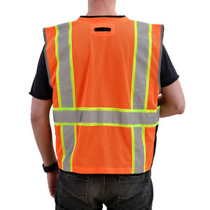 เสื้อกั๊กนิรภัย <span class=keywords><strong>ANSI</strong></span> Class 2 แบบตาข่าย พร้อมกระเป๋าโพลีเอสเตอร์แข็งด้านนอกเจ็ดช่อง กระเป๋า PVC หนึ่งช่องด้านนอกหน้าอก ปิดด้วยซิป - Product Image 4