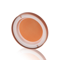 Bougeoir en verre personnalisé pot en verre couvercle rond en métal orange brillant avec anneau en silicone