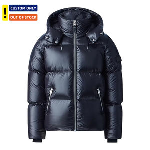 Piumino Uomo 90% Piuma d'Anatra Bianca Corto Lucido Ispessito Antivento da Esterno Cappotti con Cappuccio Taglie Forti Cerniera Nylon Invernale - Product Image 1