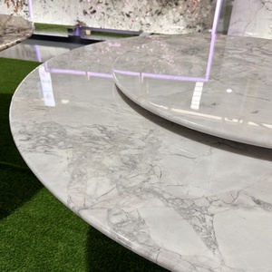 Độc Đáo Tự Nhiên Veining Sang Trọng Và Sang Trọng Đánh Bóng Taj Mahal Thạch Anh Tùy Chỉnh Slate Top Ăn Bàn Tròn Cho Nhà - Product Image 5