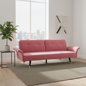 Sofá Cama Plegable de Terciopelo de Diseño Moderno Nisco, Sofá de Tres Plazas con Patas de Madera, Ideal para Apartamentos, Centros Comerciales y Hoteles, Marca Fabricada en Jiangsu - Product Image 1