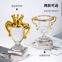 GRANDE TAILLE métal élégant sport verre de cristal tasse unique trophée prix mvp thème comme compétition sportive champion prix