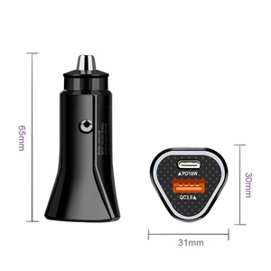 Hot Selling High Quality Mini <b>Triangle</b> QC3.0+PD18W Mobile Phone Charger Cheap USB Car Charger for iPhone X 11 12 Samsung Galaxy - Product Image 1