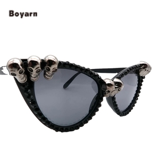 Kacamata hitam Pria Wanita Prom lucu Vintage keluaran baru kacamata tengkorak pesta dekorasi Halloween siap dibuat grosir pabrik boyarl - Product Image 2