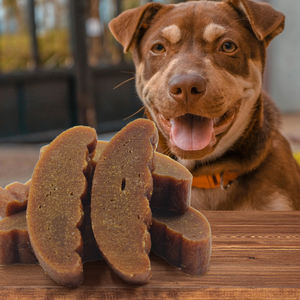 Vente en gros de nourriture saine pour chien à haute teneur en protéines brutes, collation personnalisée Hundeleckerli pour animaux de compagnie, <span class=keywords><strong>recette</strong></span> saveur poulet burger pour chien - Product Image 1