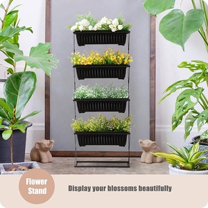 Support vertical à 4 niveaux pour plantes et fleurs avec 4 trous <span class=keywords><strong>de</strong></span> drainage <span class=keywords><strong>Lit</strong></span> <span class=keywords><strong>de</strong></span> <span class=keywords><strong>jardin</strong></span> surélevé pour la culture <span class=keywords><strong>de</strong></span> légumes, <span class=keywords><strong>de</strong></span> fleurs et d'herbes. - Product Image 6