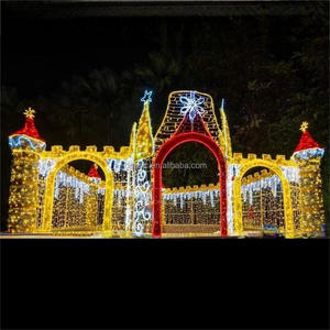 Arche lumineuse LED <span class=keywords><strong>de</strong></span> qualité commerciale, motif château, décoration féerique extérieure pour festival, parc à thème, zoo, spectacle <span class=keywords><strong>de</strong></span> lumières <span class=keywords><strong>de</strong></span> Noël - Product Image 6