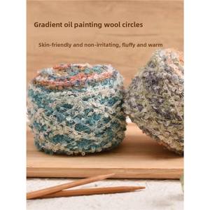 Suéter, Bufanda y Abrigo <span class=keywords><strong>de</strong></span> Lana <span class=keywords><strong>de</strong></span> Alpaca y Cachemira Teñida por Segmentos con Efecto Pintura al Óleo, Suave, Amigable con la Piel, Degradado <span class=keywords><strong>de</strong></span> Color Cielo Estrellado, DIY - Product Image 2