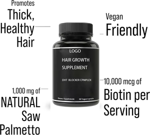 OEM ODM Capsules de Biotine et de Palmier Nain 60 Capsules Végétaliennes avec Fer et Zinc Complément Alimentaire - Product Image 2