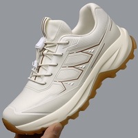 Chaussures de trail pour hommes prêtes à l'emploi, à lacets rapides, légères, avec empeigne en TPU et doublure en mesh, faible MOQ, blanc et noir