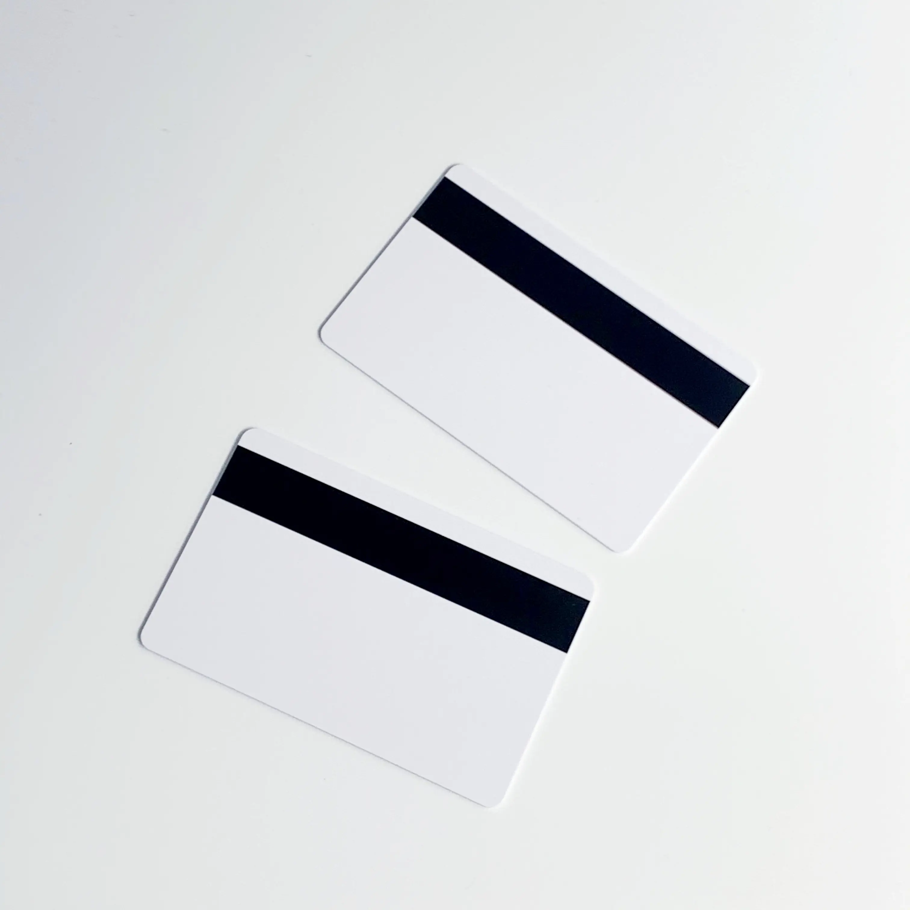 Tarjeta de banda magnética brillante, tarjeta inteligente de PVC en blanco