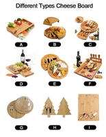 Ventes directes d'usine naturel rond bois d'acacia Charcuterie couverts couteau Vintage teck bois fromage planches à découper ensemble
