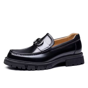 Business Casual Men's Platform High-Heeled Shoes Square Shiny Genuine Leather Anti-Slippery Deodorization Formal Wedding Shoes - Product Image 4