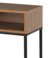 Table console contemporaine avec 2 étagères et rangement pour salon, chambre à coucher, hôpital - Bureau en bois de haute qualité