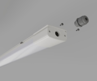 Lampu LED Triproof DOB yang Dapat Disambungkan dengan Sensor Gerak IP65 Tahan Cuaca, Fitting Batten 3300-5500lm, Penerangan LED Industri untuk Laboratorium