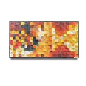 Arte Mural de Mosaico de Bambú Hecho a Mano, Diseño de Árbol con Hojas Rojas en 3D, Marco Verde, Decoración para el Hogar, Regalo de Cumpleaños - Product Image 4
