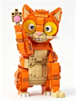 Kit de Construcción de Gato Adorable y Esponjoso, Juguetes Educativos para Niños, Manualidades, Regalo Coleccionable, Decoración, Modelo, Adorno
