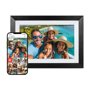 Cadre photo à écran tactile HD IPS Mémoire électronique 32 Go Cadre photo numérique WiFi 10.1 pouces Partager des photos instantanément via Frameo