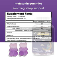Ausreson OEM Gommes de mélatonine pour le sommeil, Vitamines pour le sommeil, Complément alimentaire végétalien naturel pour adultes, 10mg, Gommes de mélatonine biologique